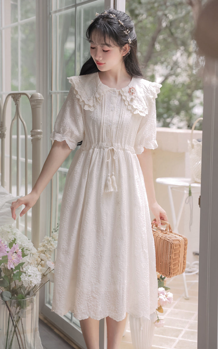 Cozy River Lace Cottagecore Dress
